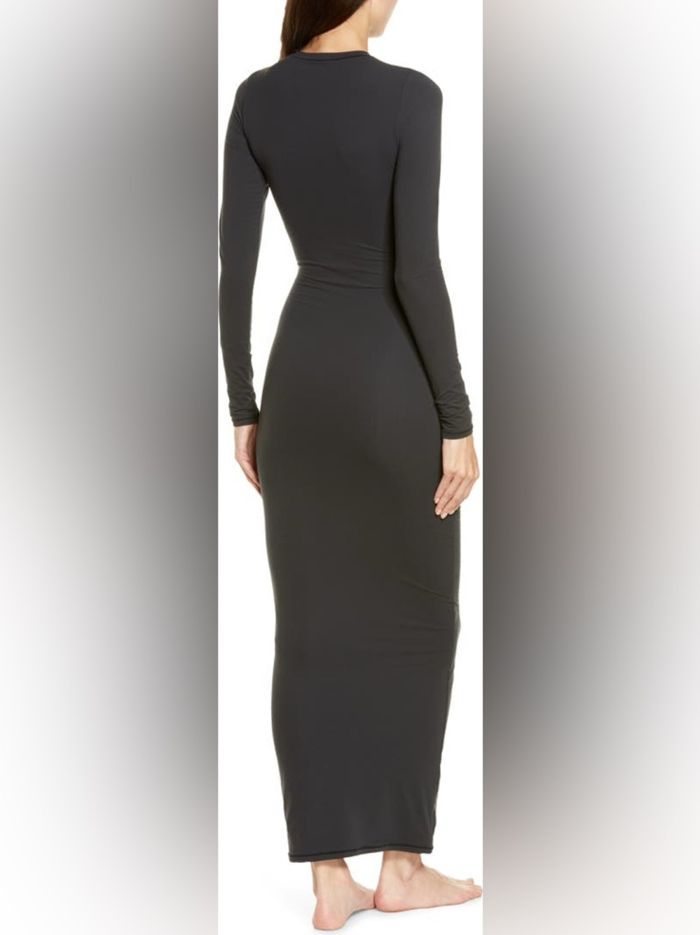 SKIMS Fits Everybody Crew Neck Long Sleeve Dress Size Medium - Picture 2 of 6